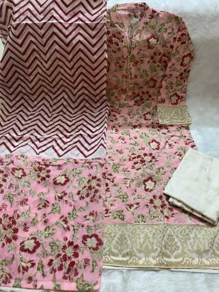 Soft Khaddi Cotton tai dai screen print 3 piece