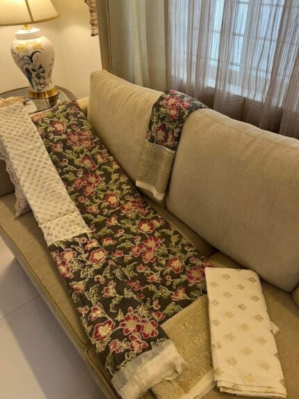 Soft Khaddi Cotton tai dai screen print 3 piece