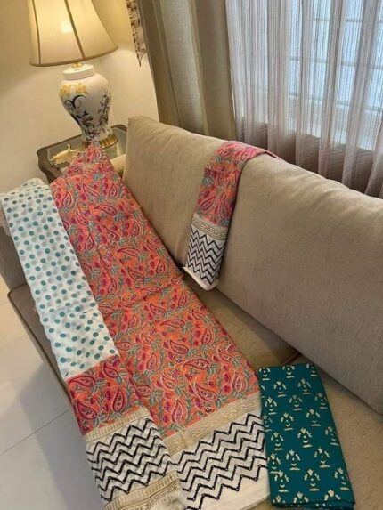 Soft Khaddi Cotton tai dai screen print 3 piece