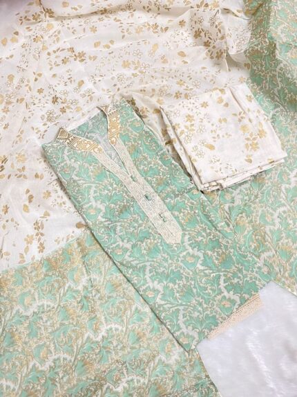 Soft Khaddi Cotton tai dai screen print 3 piece