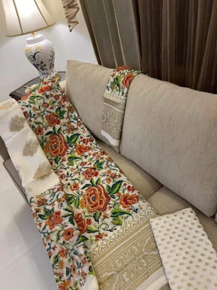 Soft Khaddi Cotton tai dai screen print 3 piece