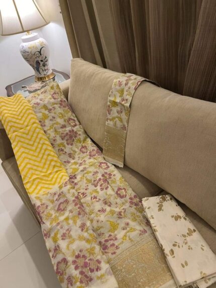 Soft Khaddi Cotton tai dai screen print 3 piece