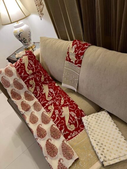 Soft Khaddi Cotton tai dai screen print 3 piece