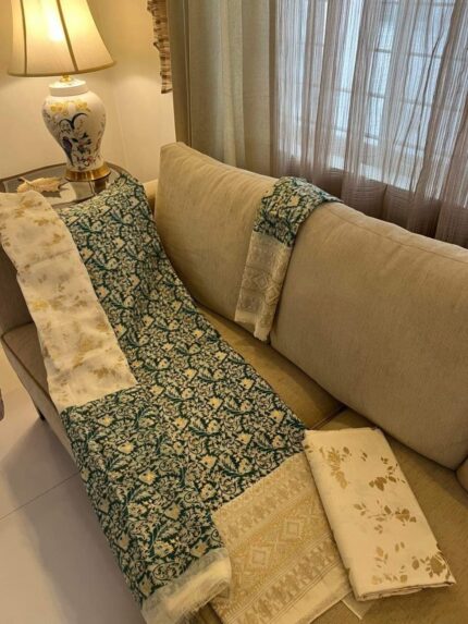 Soft Khaddi Cotton tai dai screen print 3 piece