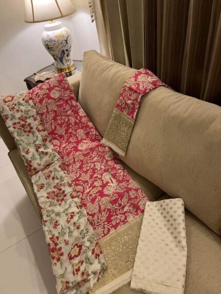Soft Khaddi Cotton tai dai screen print 3 piece