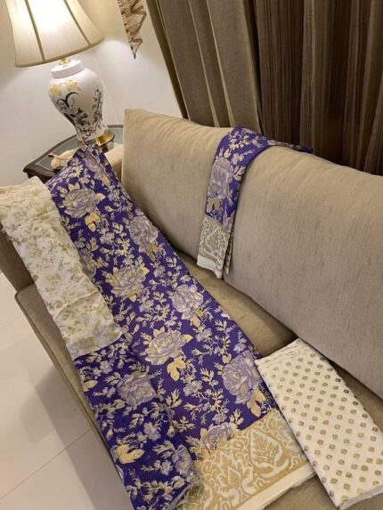 Soft Khaddi Cotton tai dai screen print 3 piece