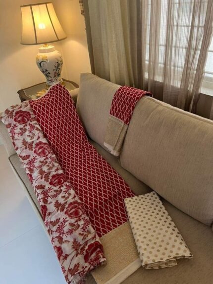 Soft Khaddi Cotton tai dai screen print 3 piece