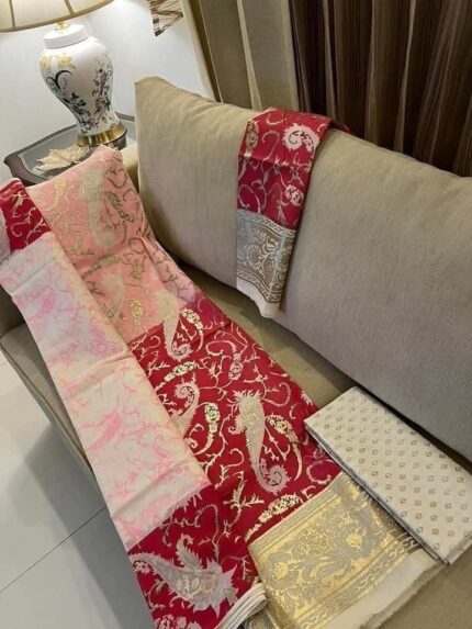 Soft Khaddi Cotton tai dai screen print 3 piece