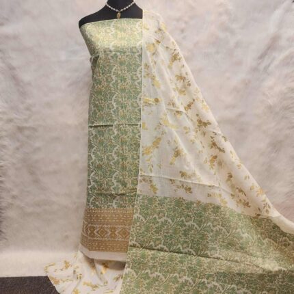 Soft Khaddi Cotton tai dai screen print 3 piece