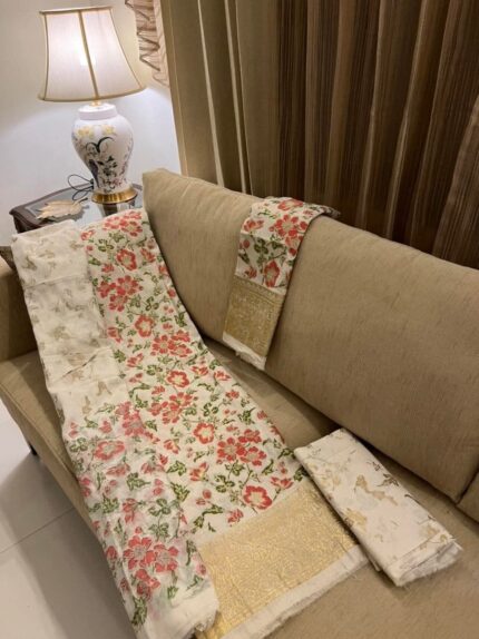 Soft Khaddi Cotton tai dai screen print 3 piece