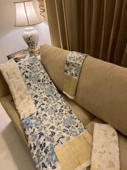 Soft Khaddi Cotton tai dai screen print 3 piece