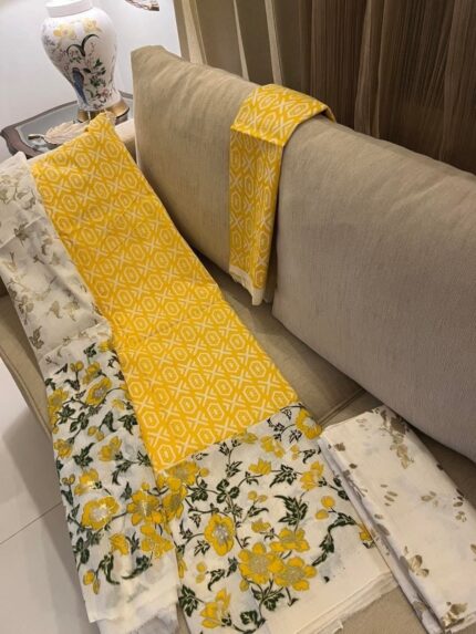 Soft Khaddi Cotton tai dai screen print 3 piece