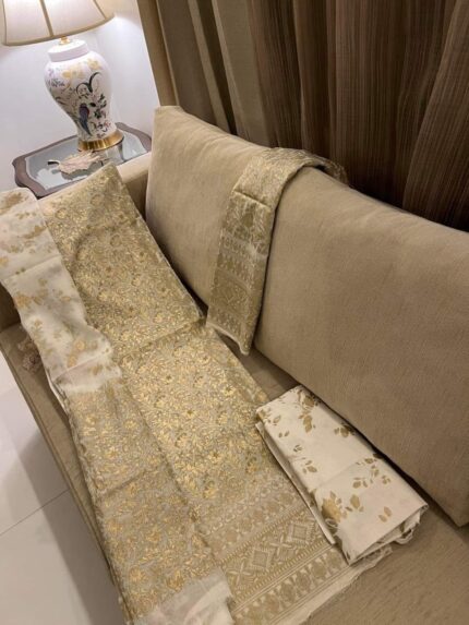 Soft Khaddi Cotton tai dai screen print 3 piece