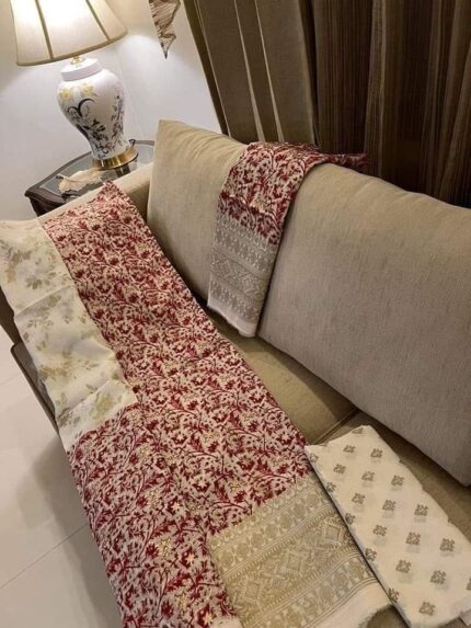 Soft Khaddi Cotton tai dai screen print 3 piece