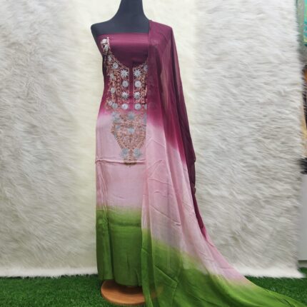 Embroidery creap silk tae- dae- 2 piece